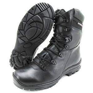 Bota militar de amarrar de couro legítimo na cor p... - Atron Shoes