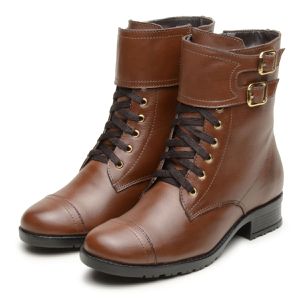 Coturno Motociclista Couro Legítimo 7090 Brandy - ... - Atron Shoes
