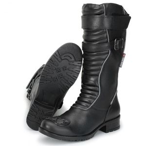Bota motociclista cano alto feminina com refletivo... - Atron Shoes