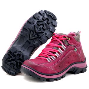 Coturno adventure feminino 019 couro legítimo bord... - Atron Shoes