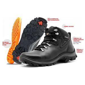 Coturno Adventure 254 Couro Legítimo - 254-PRETO - Atron Shoes
