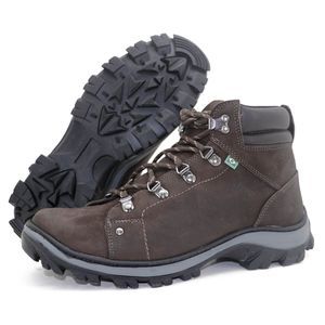 Coturno adventure em couro legítimo na cor café 26... - Atron Shoes