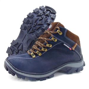Coturno adventure em couro legítimo 260 na cor azu... - Atron Shoes
