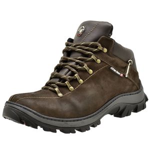 Coturno adventure em couro legítimo 260 na cor caf... - Atron Shoes