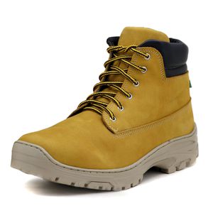 Coturno casual em couro Nobuck Mostarda 256 - 256-... - Atron Shoes