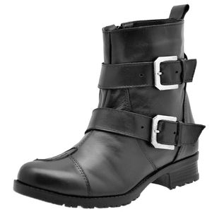 Coturno motociclista feminino em couro legítimo co... - Atron Shoes
