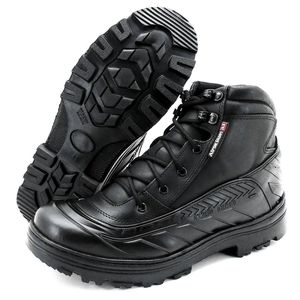 Coturno militar cano baixo emborrachado de couro l... - Atron Shoes