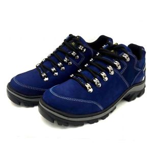 Tênis Adventure para trilha em couro na cor azul 2... - Atron Shoes