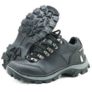 Tênis adventure casual em couro na cor preta Atron... - Atron Shoes