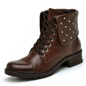 Coturno feminino couro legítimo 7502 café - 7502-C... - Atron Shoes