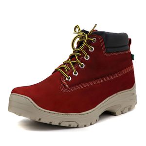 Coturno casual adventure em couro nobuck vermelho ... - Atron Shoes