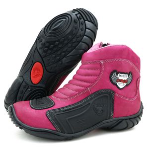 Bota para motociclista bordô com borracha 283 - 28... - Atron Shoes