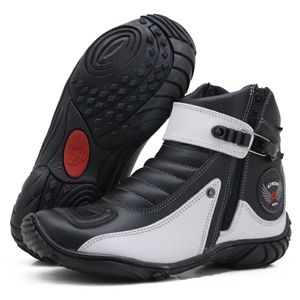 Bota motociclista em couro legítimo na cor preta e... - Atron Shoes