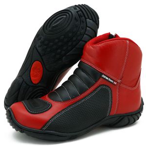 Bota unissex motociclista semi impermeável em cour... - Atron Shoes