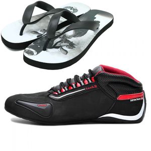 Tênis motociclista nobuck preto couro legítimo com... - Atron Shoes