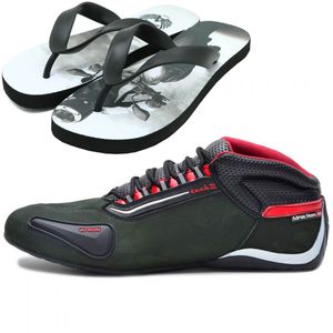 Tênis verde motociclista em nobuck cano baixo masc... - Atron Shoes