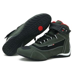 Tênis motociclista cano alto cinza em couro legíti... - Atron Shoes