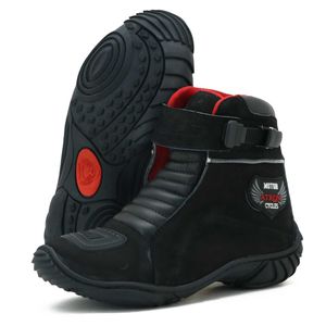 Bota motociclista unissex em couro nobuck na cor p... - Atron Shoes