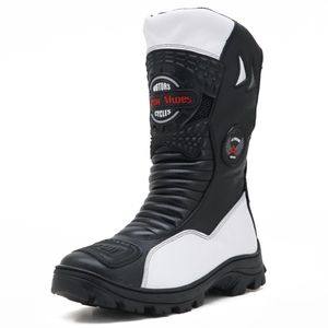 Bota Motociclista Couro Legítimo Preta Branca - 30... - Atron Shoes