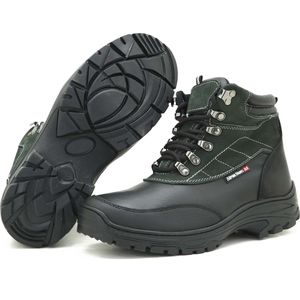 Coturno para trilha em couro legítimo na cor preta... - Atron Shoes