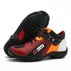 Tênis motociclista AS95 em couro legítimo nas core... - Atron Shoes