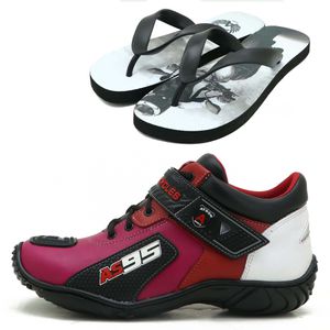TÊNIS MOTOCICLISTA AS95 DE EM COURO LEGÍTIMO NAS C... - Atron Shoes