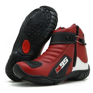 Bota motociclista Em couro Legítimo Vermelho branc... - Atron Shoes