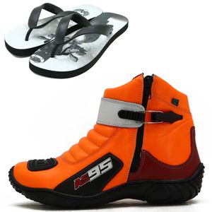 BOTA MOTOCICLISTA COURO LEGÍTIMO LARANJA VERMELHO ... - Atron Shoes