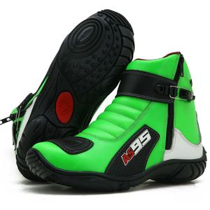 Bota motociclista de couro legítimo nas cores verd... - Atron Shoes