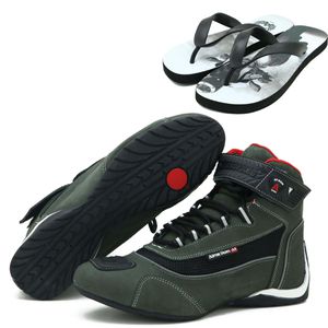 Kit Tênis motociclista cano alto cinza em couro le... - Atron Shoes