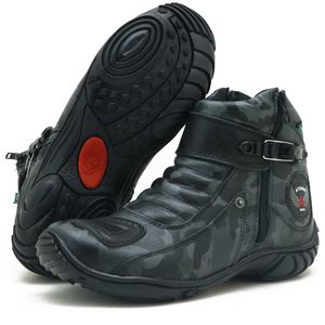 Bota motociclista couro legítimo camuflado cinza 2... - Atron Shoes
