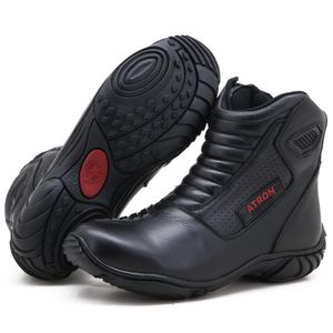 Bota motociclista em couro legítimo AS-SPIRIT semi... - Atron Shoes