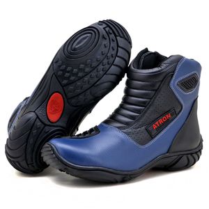 Bota motociclista em couro legítimo AS-SPIRIT semi... - Atron Shoes