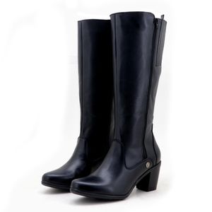 Bota cano alto Plus size com elástico ajustável de... - Atron Shoes