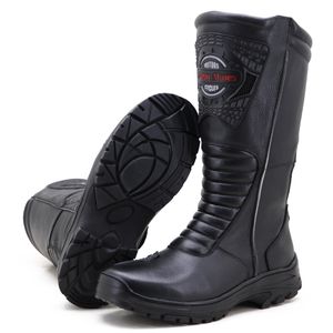 Bota motociclista cano alto resistente a água cont... - Atron Shoes