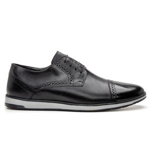 Oxford Casual Masculino Derby Furos Preto - Bigioni