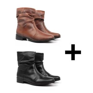 Kit 2 Coturnos Preto + Capuccino - Borgatta 