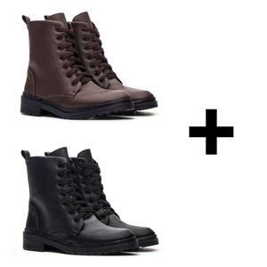 Kit 2 Coturnos Preto + Capuccino - Borgatta 