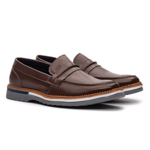 Mocassim masculino de Couro café - Borgatta 
