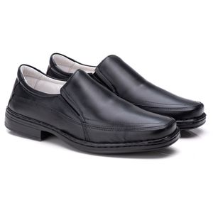 Sapato Comfort Masculino Em Couro Preto - 008SE - Ranster Comfort