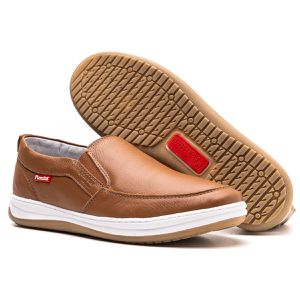 Sapatênis Slip On Masculino Couro Caramelo - 1001 ... - Ranster Comfort