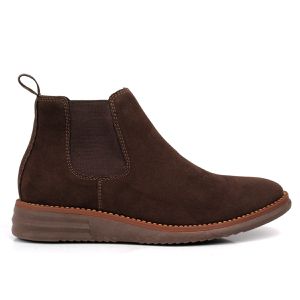 Botina Couro Sintético Camurça Chelsea Café Comfor... - Ranster Comfort