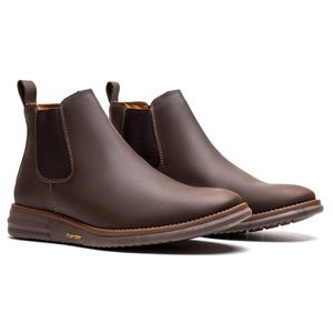 Botina Couro Rústico Café Comfort - RT-1900-CAFE - Ranster Comfort