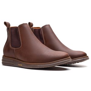 Botina Couro Rústico Pinhão Comfort - RT-1900-PINH... - Ranster Comfort