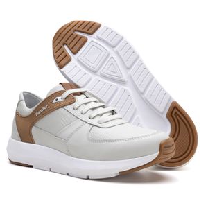 Tênis Sneaker Masculino Comfort Gelo/Caramelo - 90... - Ranster Comfort