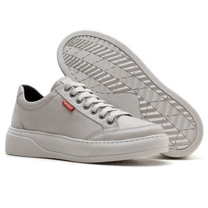Tênis Couro Masculino Comfort Gelo - 3026GELO - Ranster Comfort