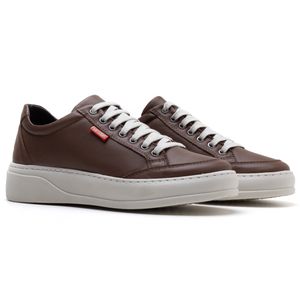 Tênis Couro Masculino Comfort Café - RT-3026-CAFE - Ranster Comfort