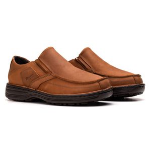 Sapato Comfort Masculino em Couro Rústico Castor -... - Ranster Comfort