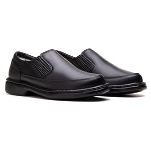 Sapato Comfort Masculino em Couro Preto - RT-2009... - Ranster Comfort