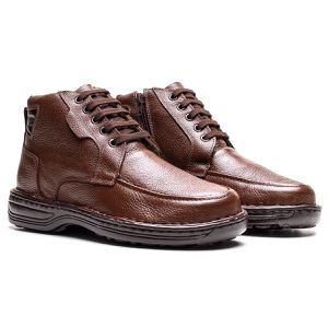 Bota Comfort Masculino em Couro Café - RT-8003-CAF... - Ranster Comfort